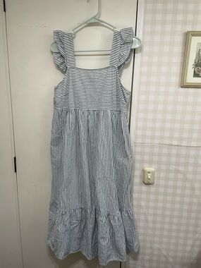 Universal Thread Stripped Flutter Sleeve Dress S Cottage Garden Homemaker